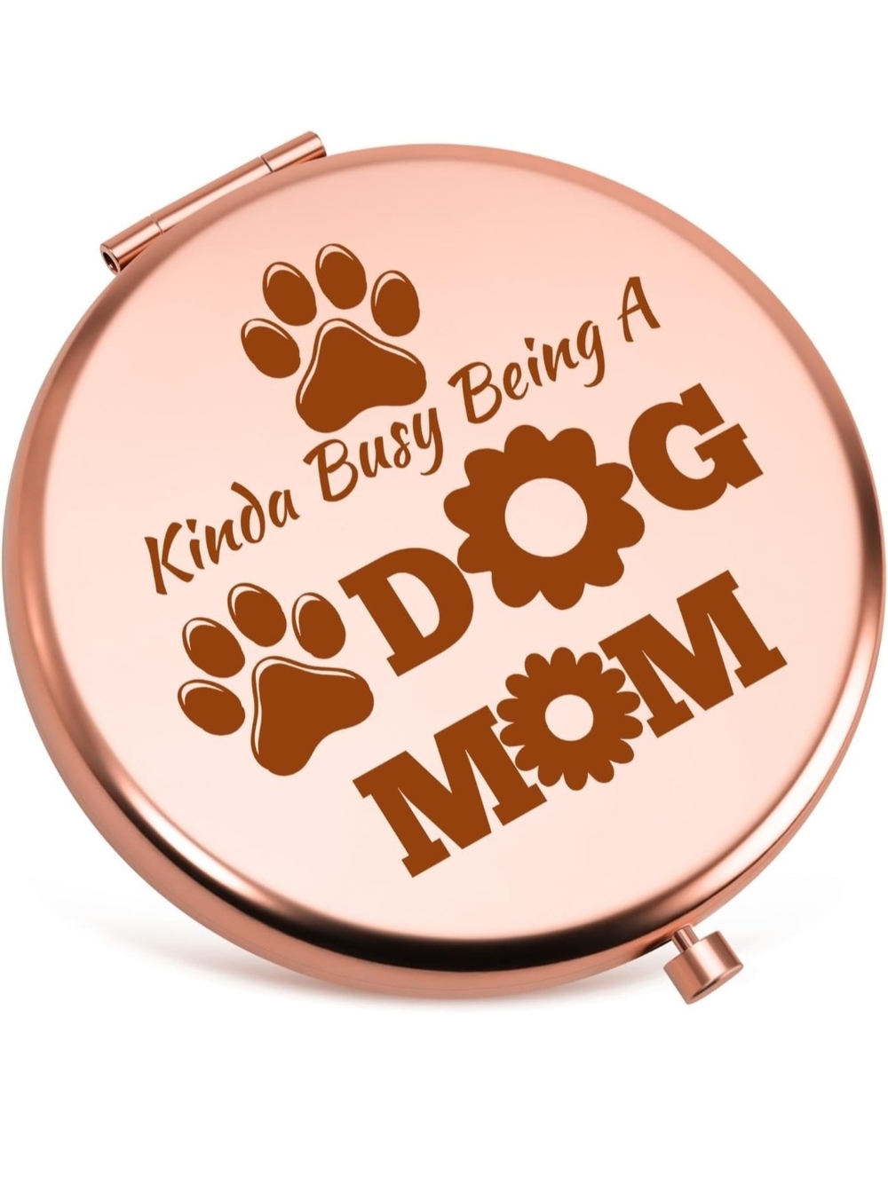 Rose Gold "Kinda Busy Being A Dog Mom" Compact Mirror